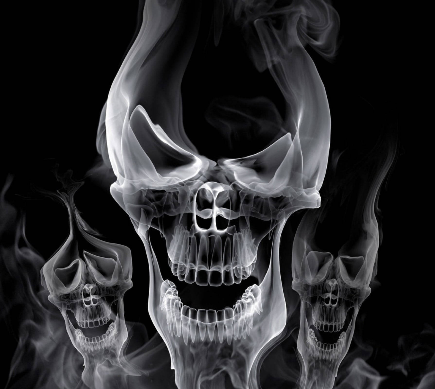 Smoky Gangster Skull Wallpaper
