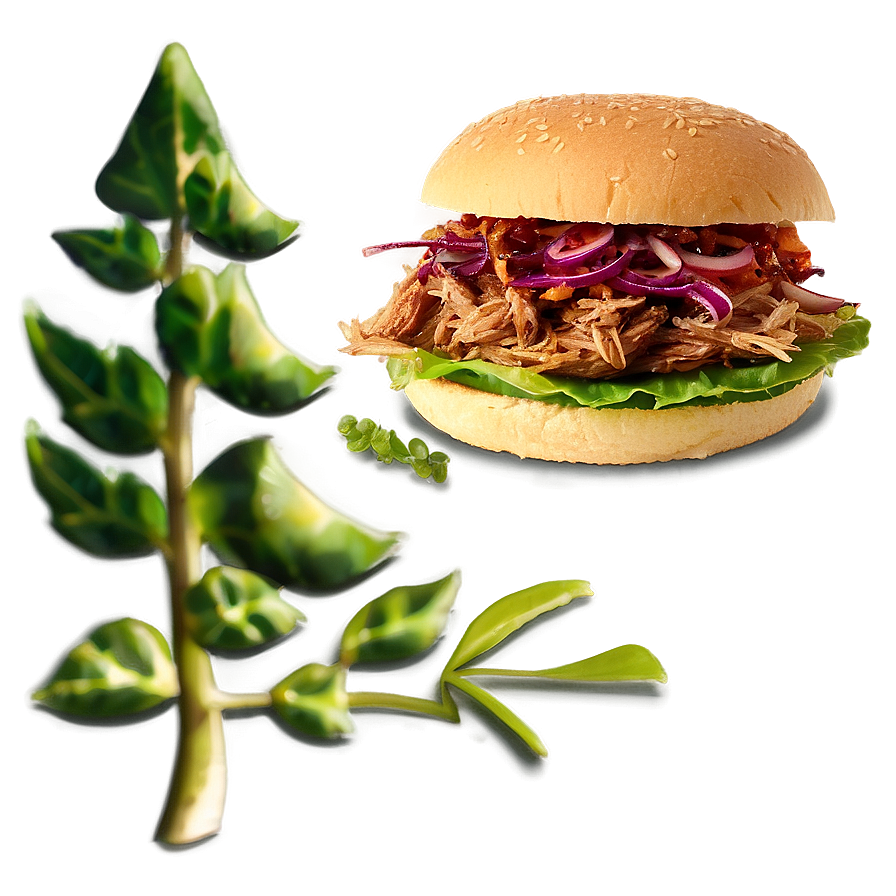 Smoky Pulled Pork Burger Png 05242024 PNG