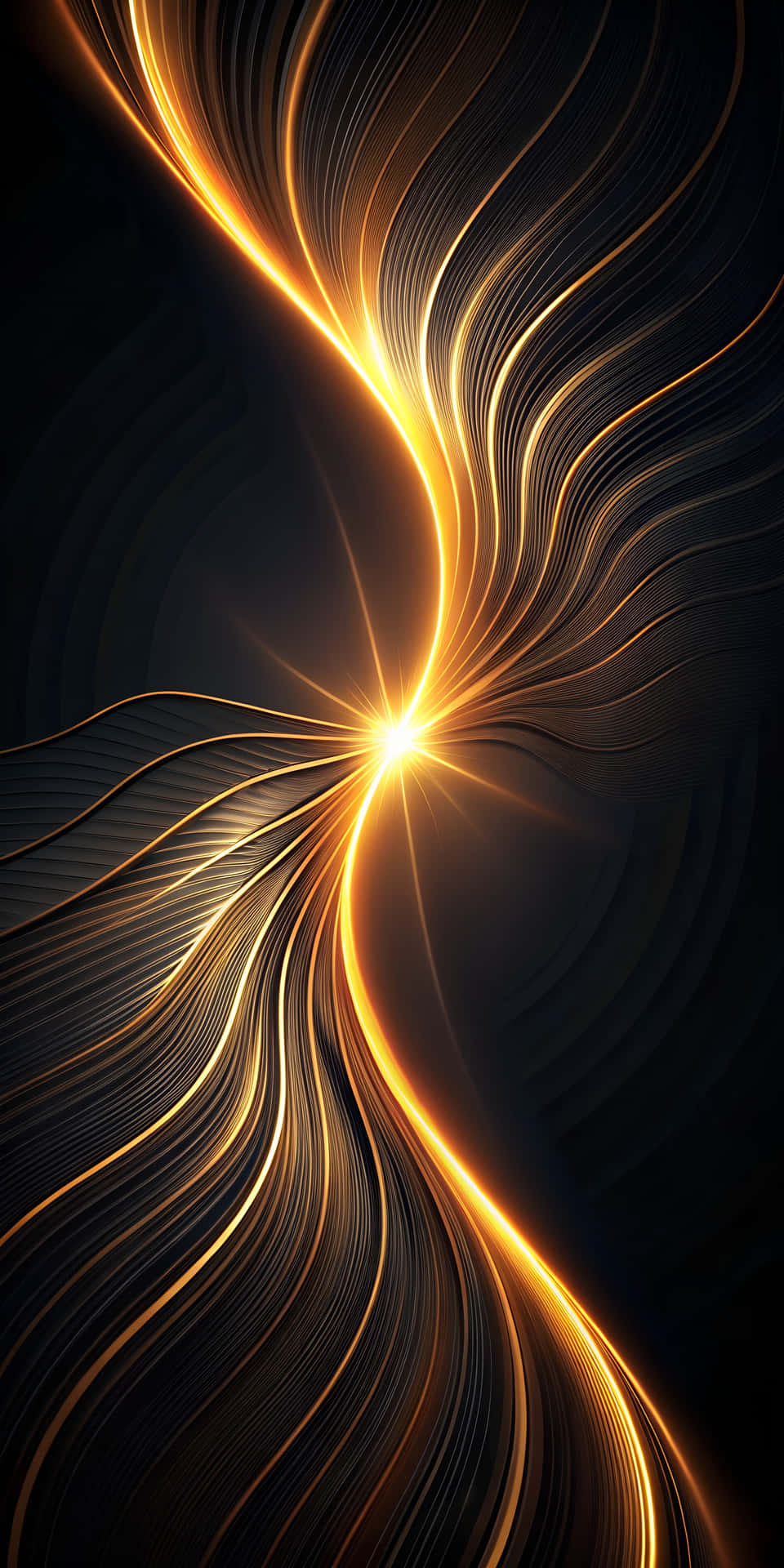 Smooth And Elegant Glowing Curve On Deep Black Background Wallpaper