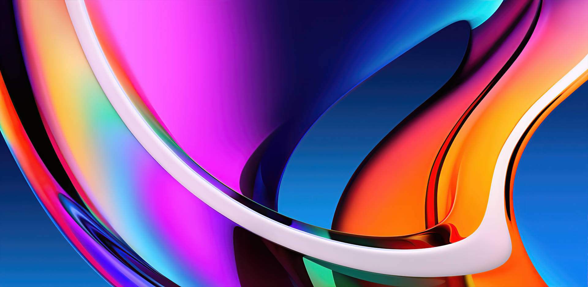 Glat regnbuefluid iMac 4K baggrund Wallpaper