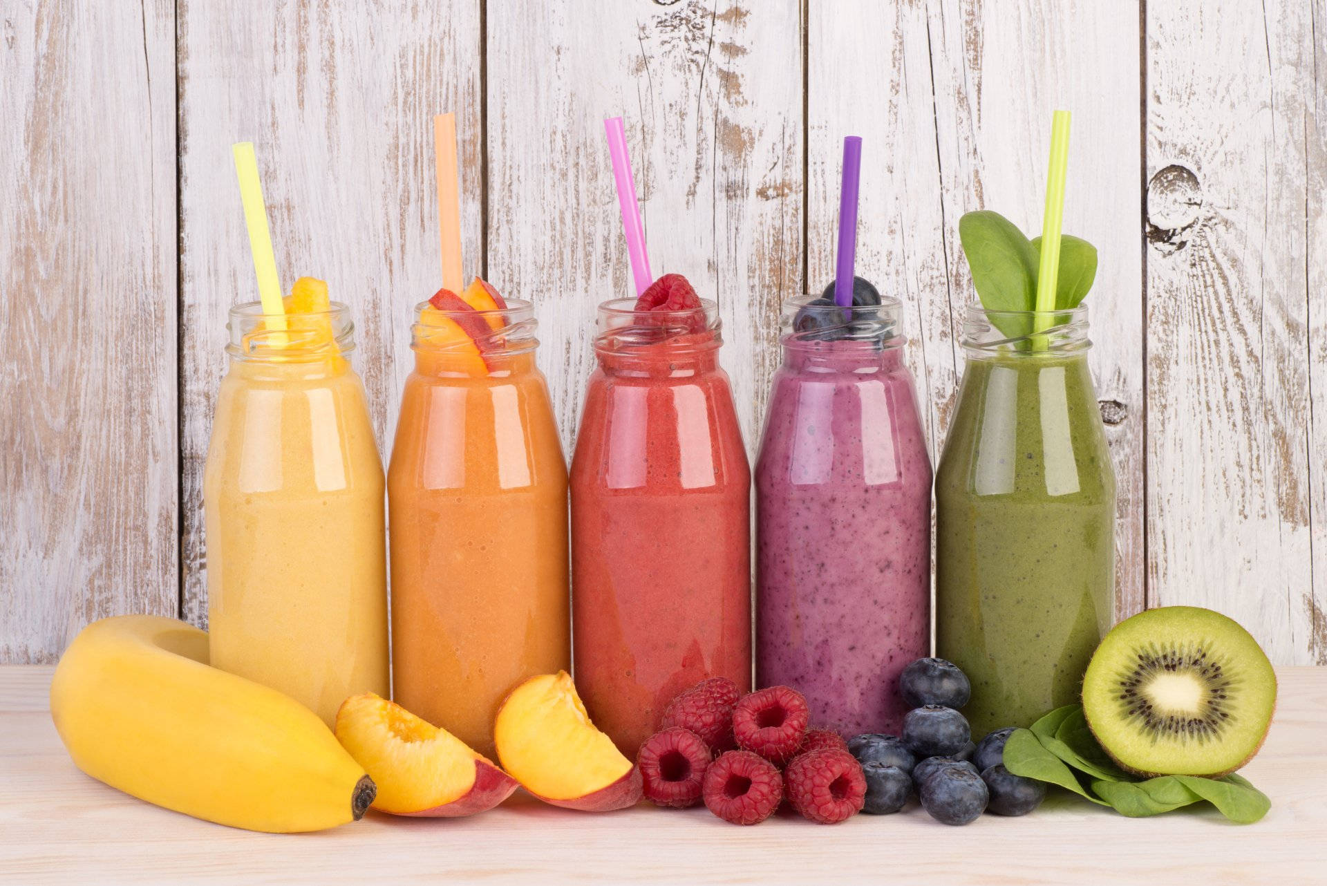 Smoothies In Glass Bottle Wallpaper