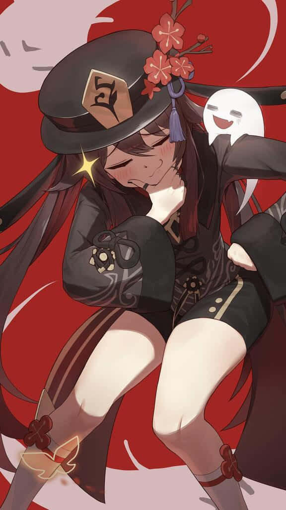 Smug Face Of The Sexy Anime Character In All Black Wallpaper