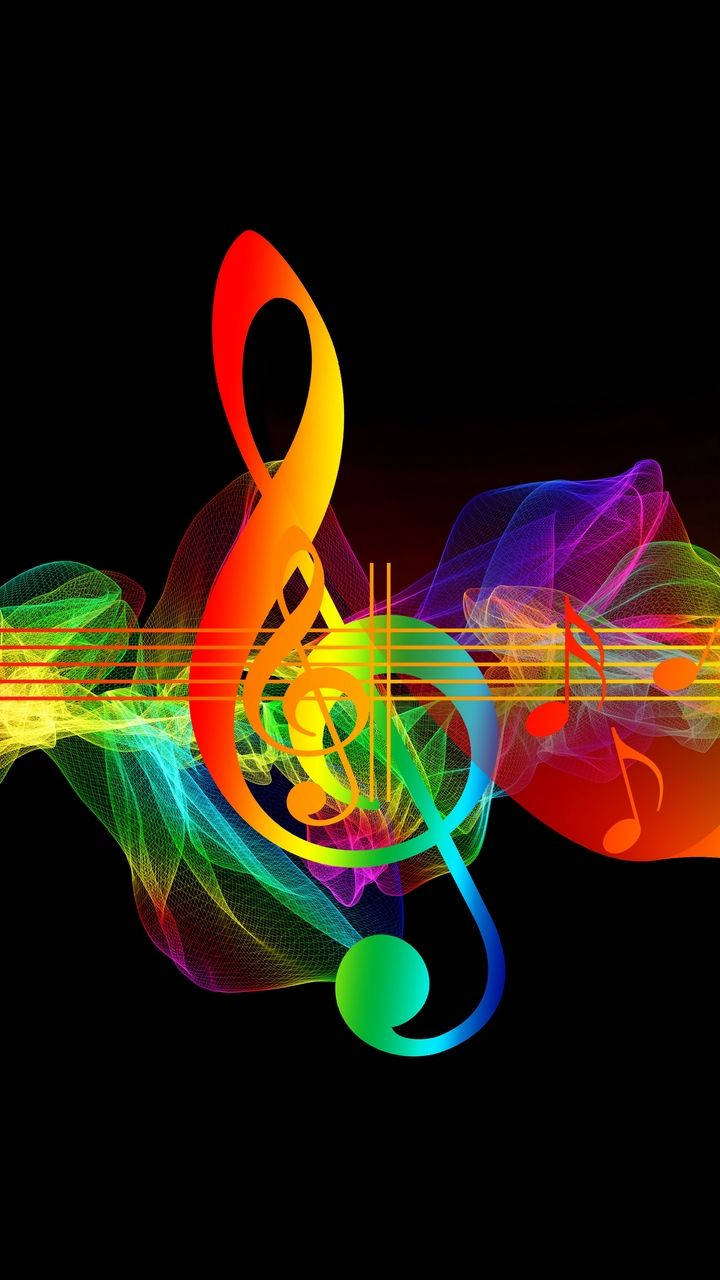 Smuk Musik Rainbow Musical Note Wallpaper