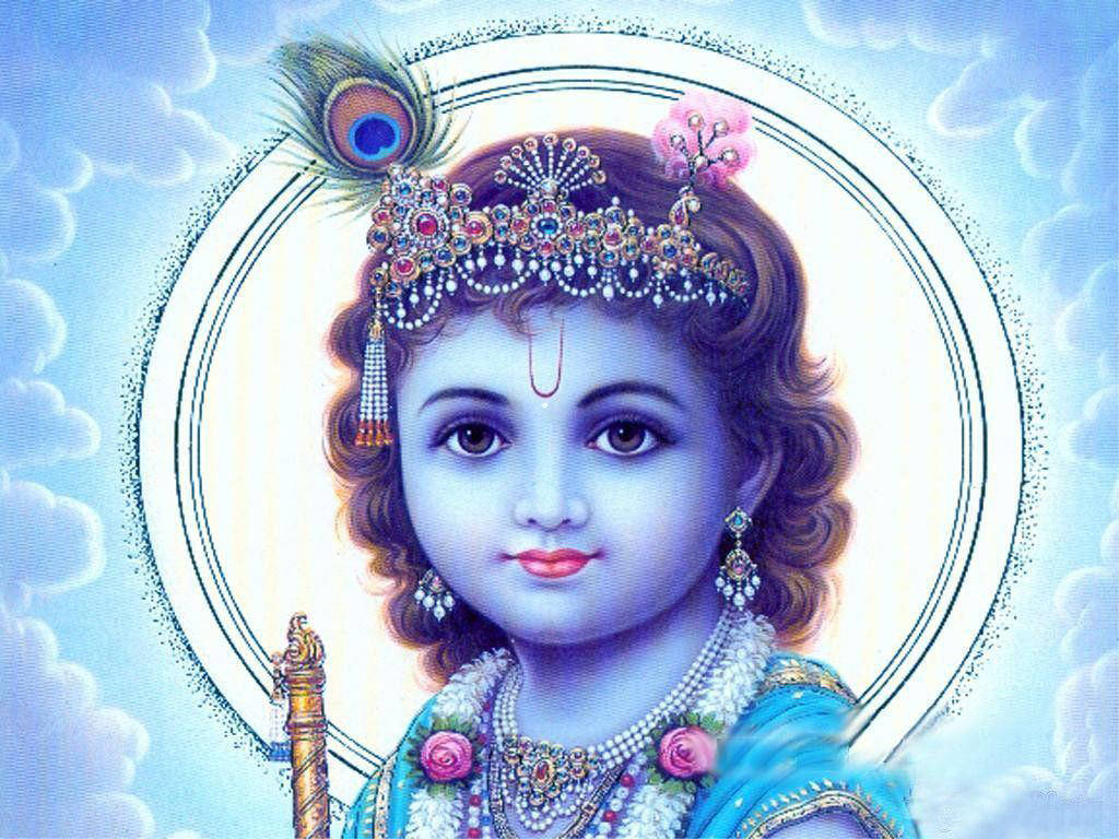 Smukke Krishna Digital Artwork Wallpaper