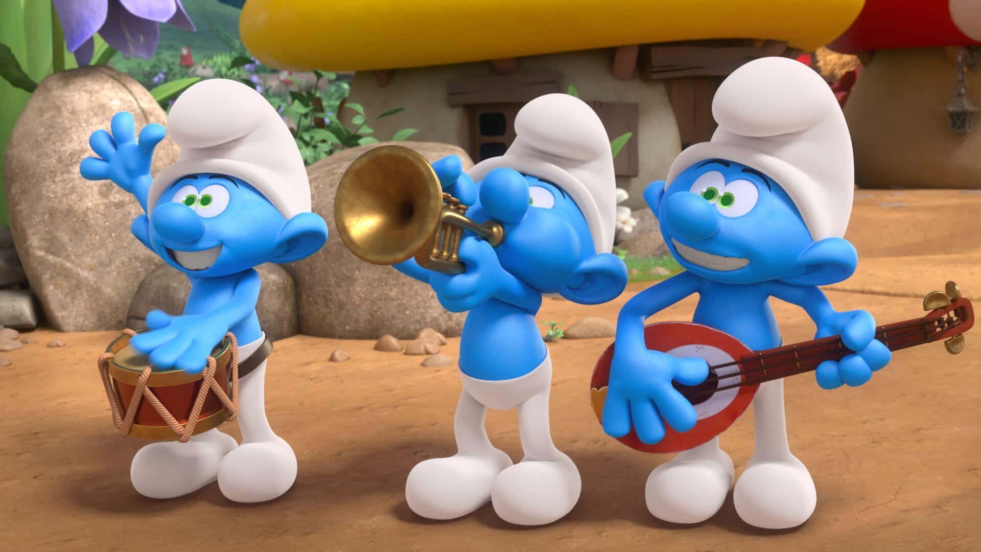 Smurf Characters Hanging Out