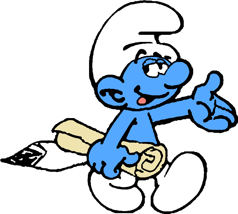 Smurf Riding Pencil PNG