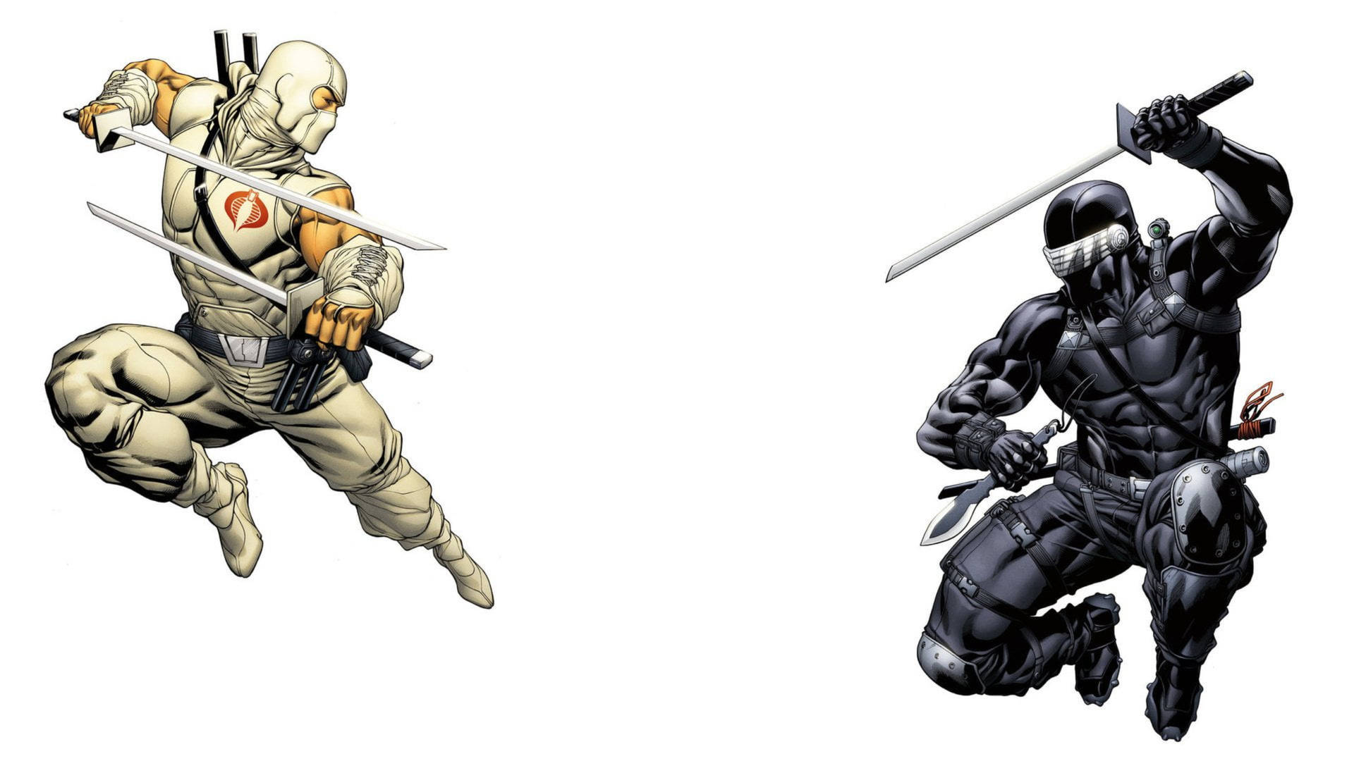 Snake Eyes And Storm Shadow Comic Wallpaper