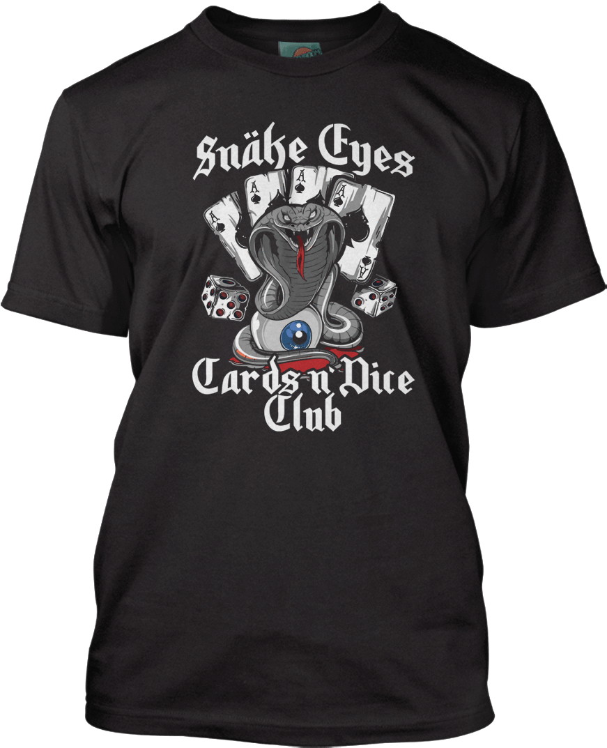 Snake Eyes Cards Dice Club T Shirt Design PNG