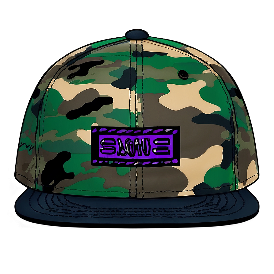Snapback With Camouflage Pattern Png Qkj PNG