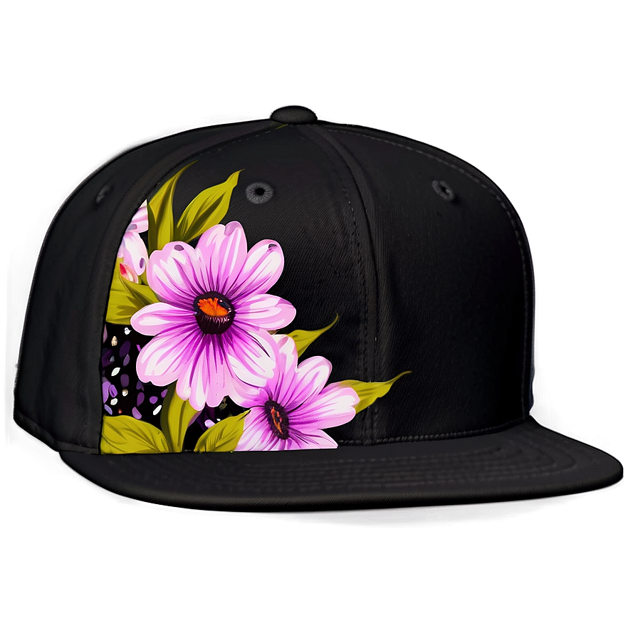 Snapback With Floral Print Png Kfo90 PNG