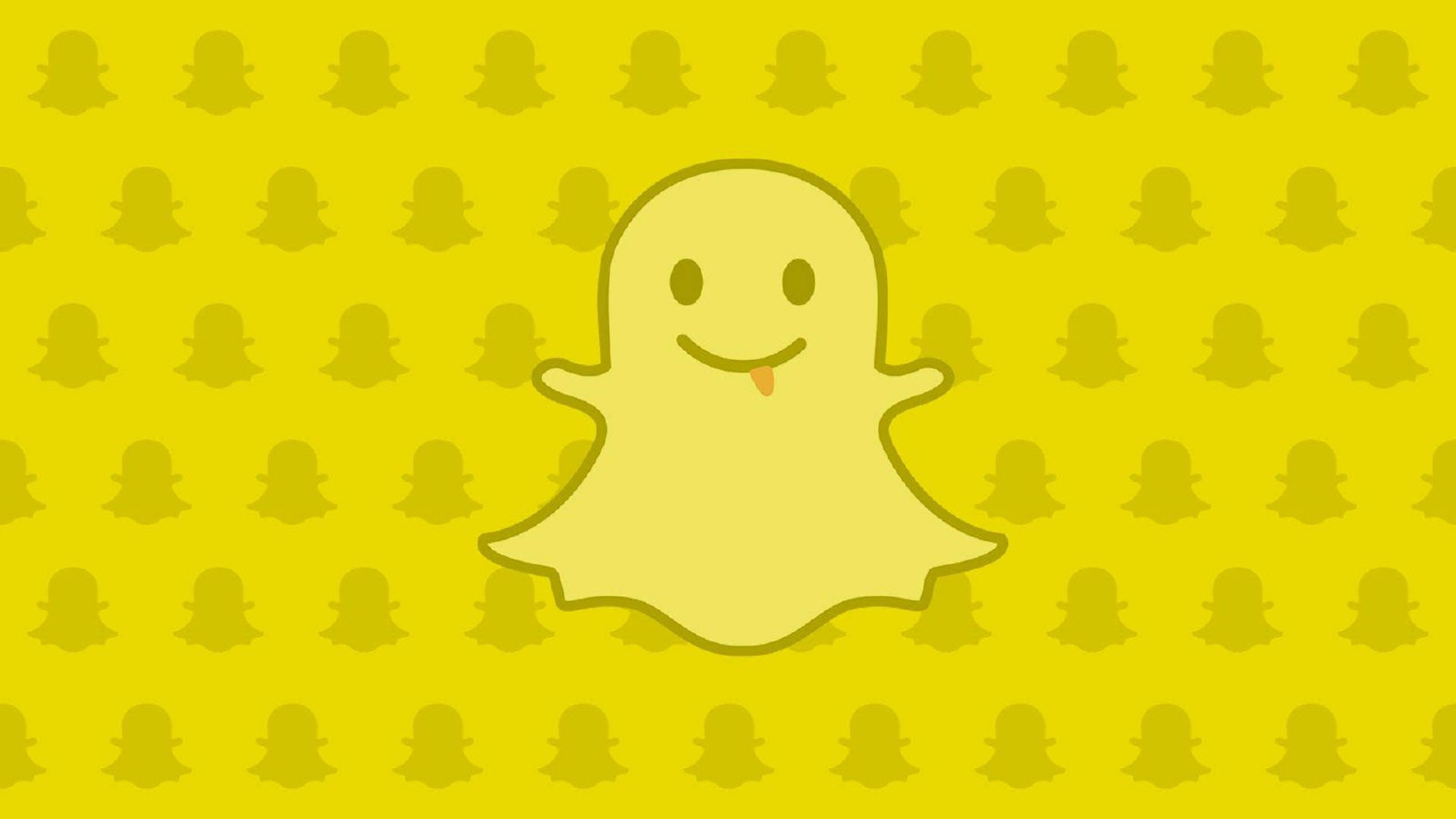 Snapchat Ghost Yellow Pattern Wallpaper