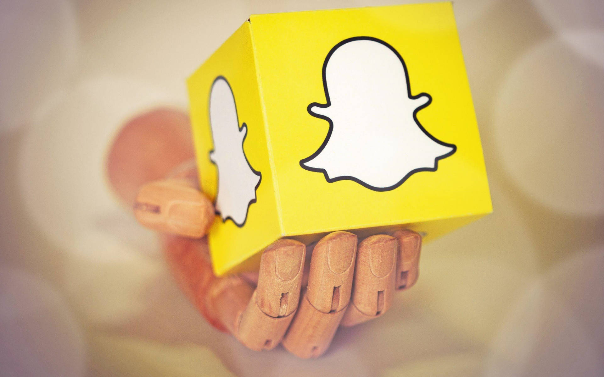Snapchat Logo Cube 3D Art Wallpaper