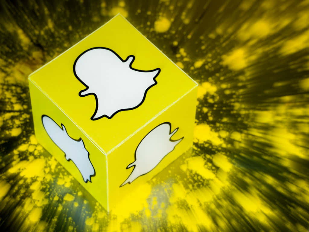 Snapchat Logo Cube Yellow Background Wallpaper