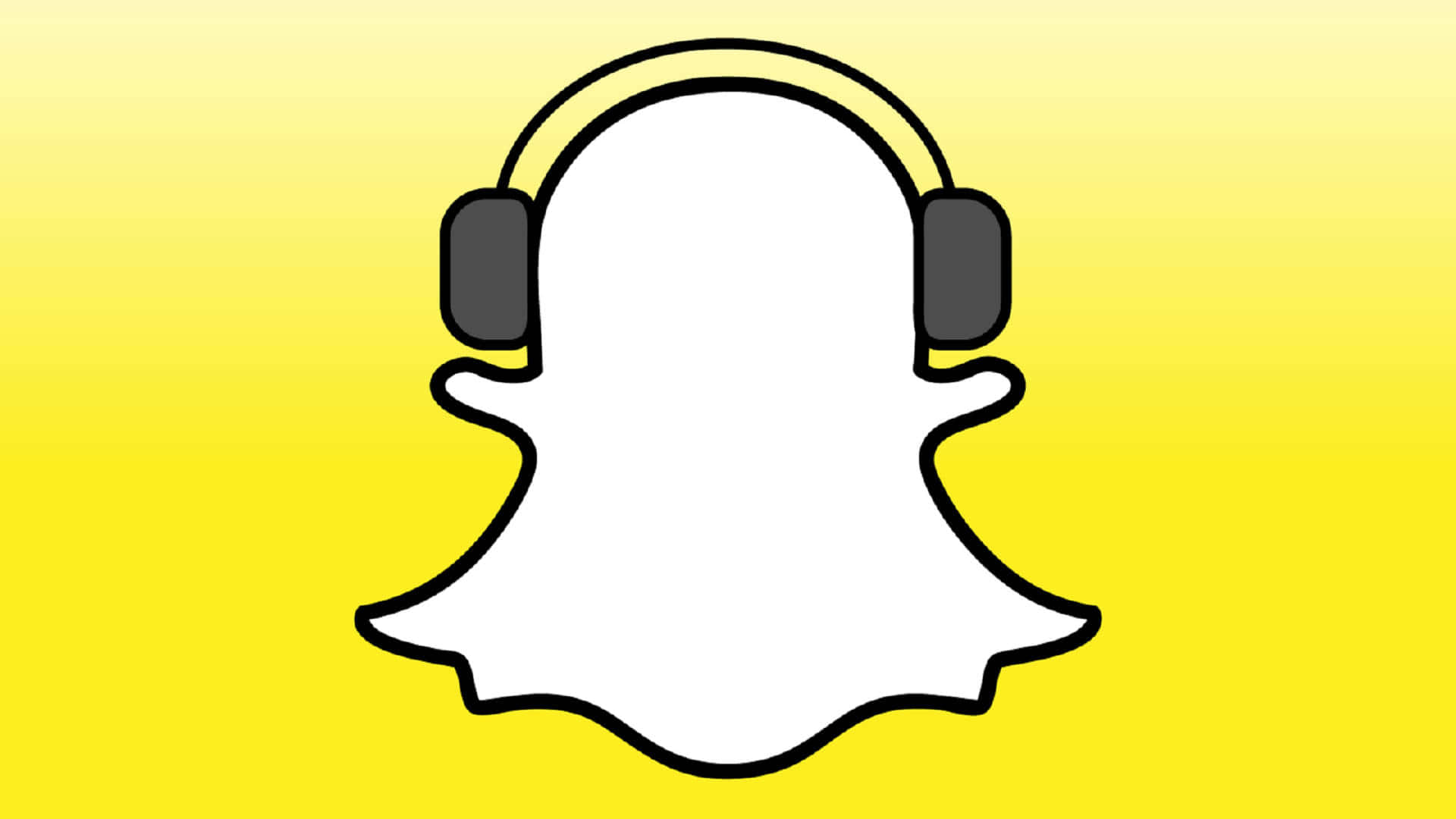 Snapchat Logo With Headphones Wallpaper