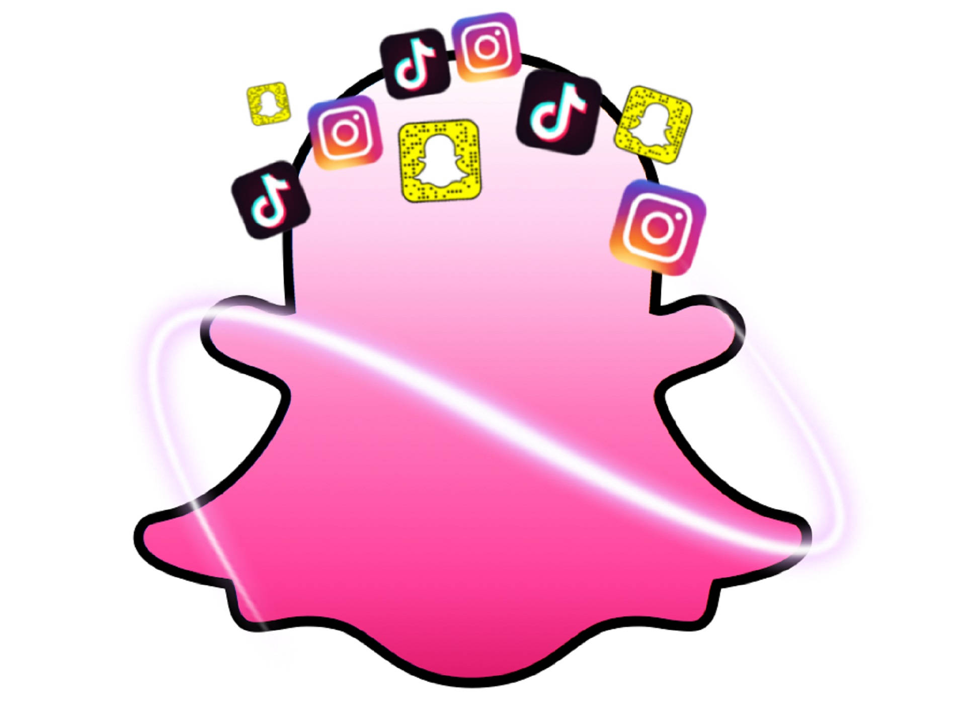 Snapchat With Tiktok Instagram Art Wallpaper