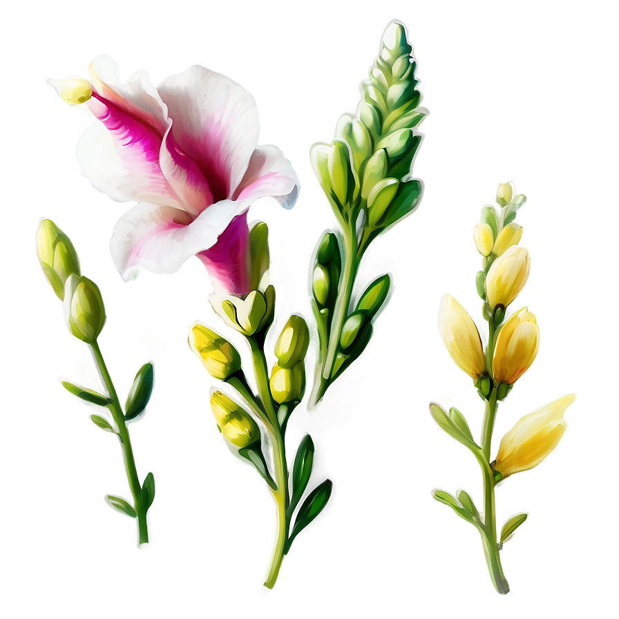 Snapdragon Flower Drawing Png Wdw61 PNG