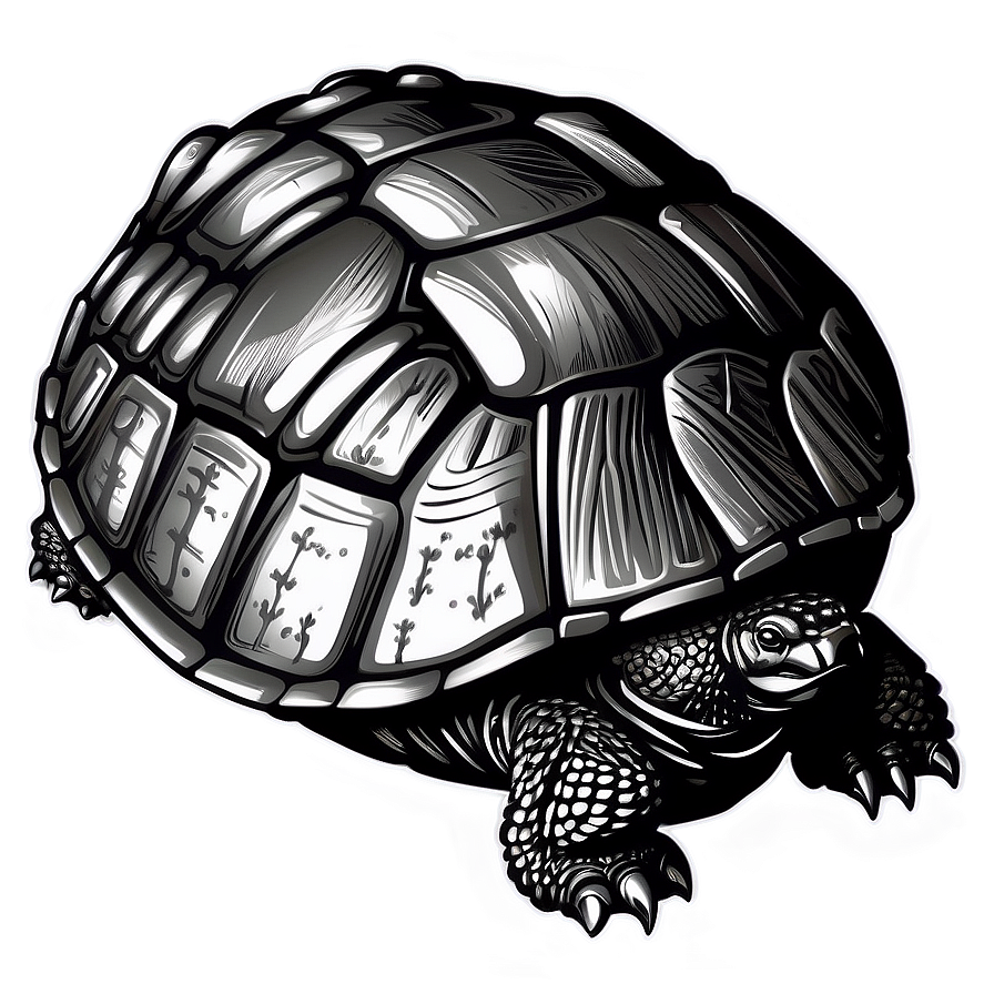 Snapping Turtle In Detailed Line Art Png Kkx62 PNG