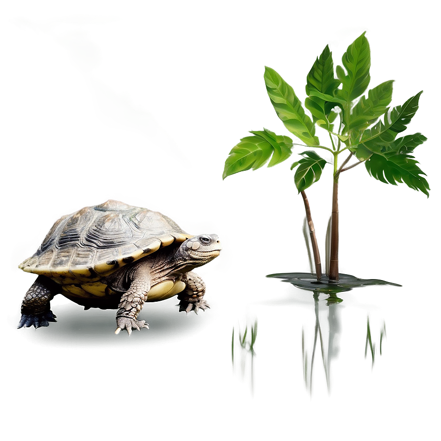 Snapping Turtle In Habitat Illustration Png Leg PNG