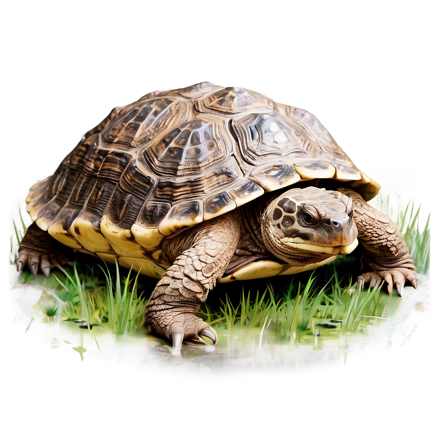 Snapping Turtle In Habitat Illustration Png Uog90 PNG