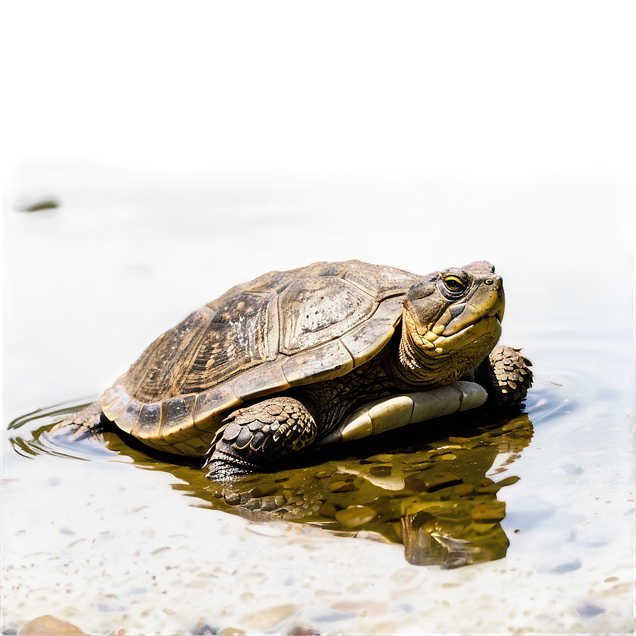 Snapping Turtle In Shallow Water Png Lqb23 PNG