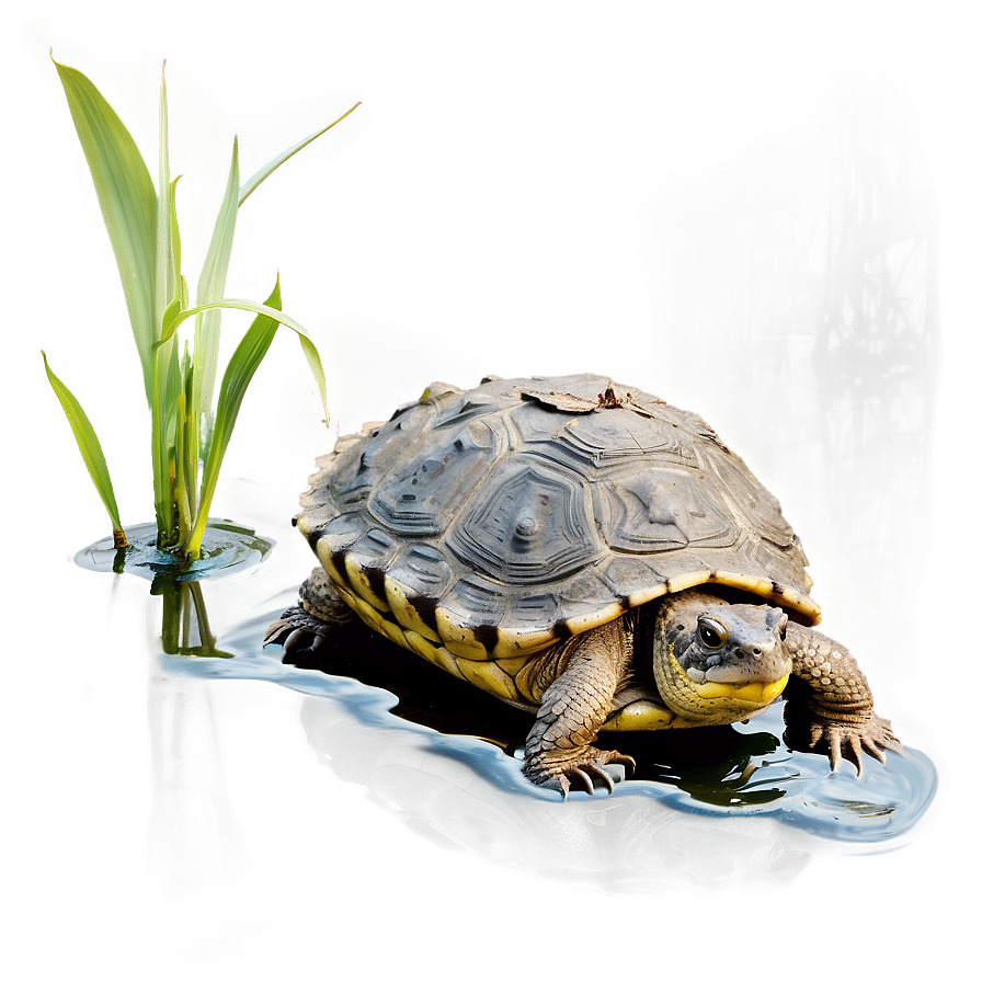 Snapping Turtle In Wetland Environment Png Cep70 PNG