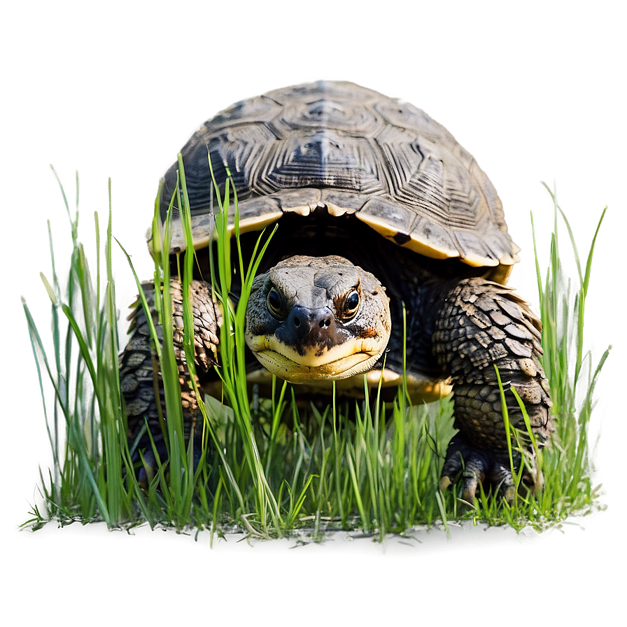 Snapping Turtle In Wild Grass Png 06252024 PNG