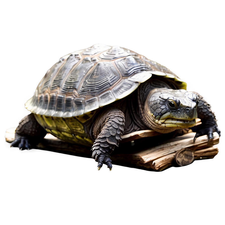 Snapping Turtle On Log Png Ian PNG