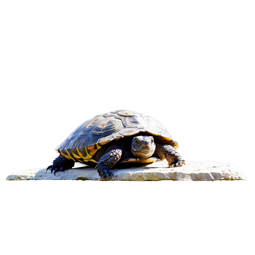 Snapping Turtle Sunbathing On Rock Png Otc PNG