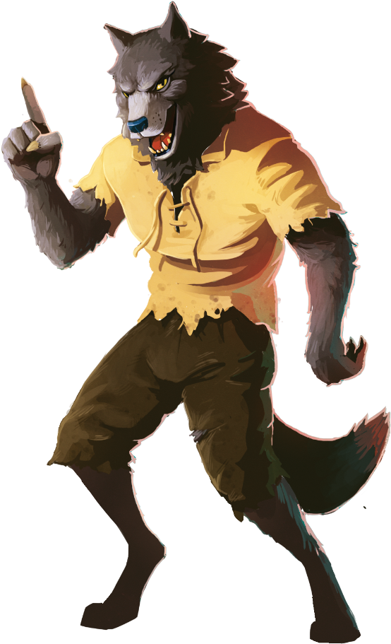 Snarling Werewolf Illustration PNG