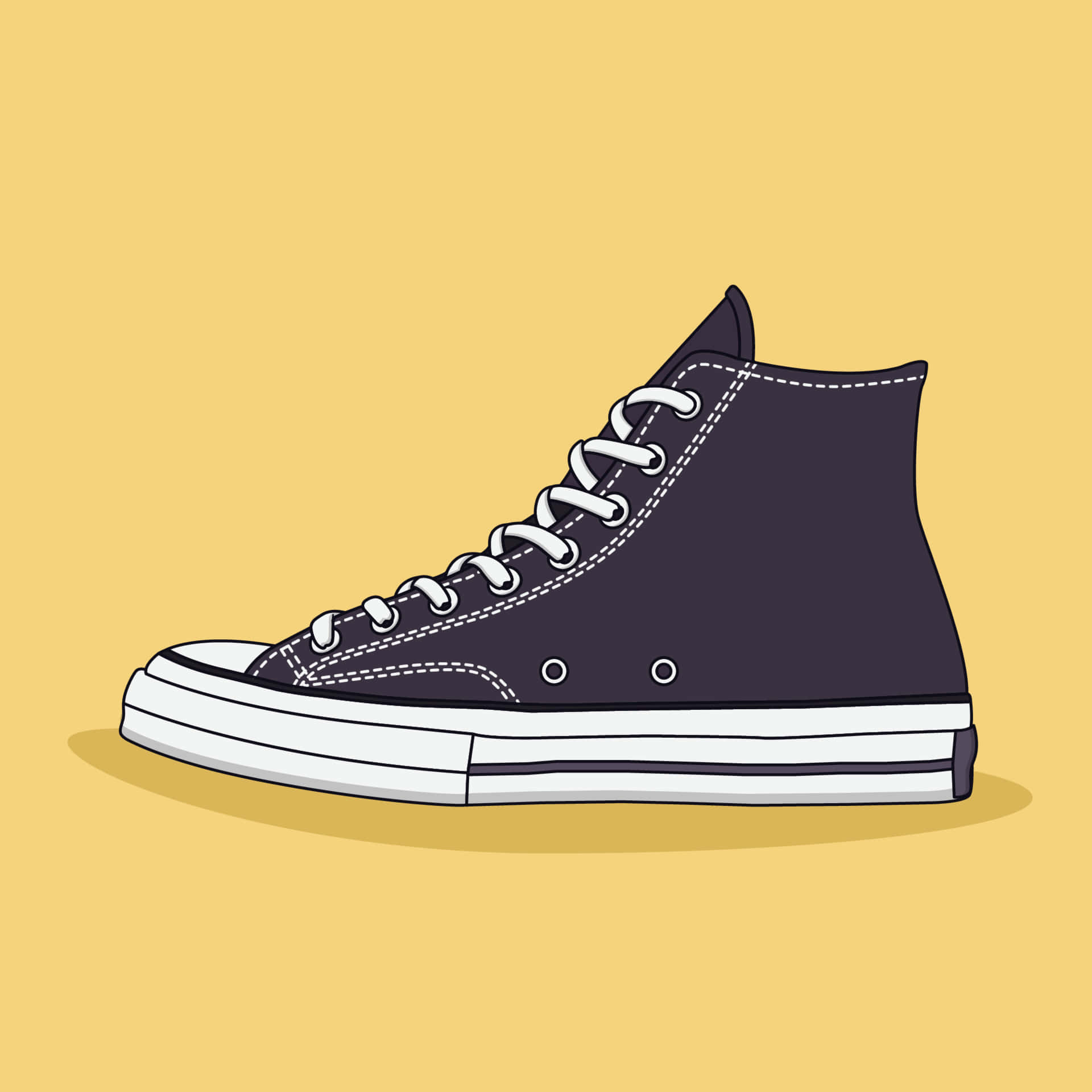 Trendy sneakers on vibrant background