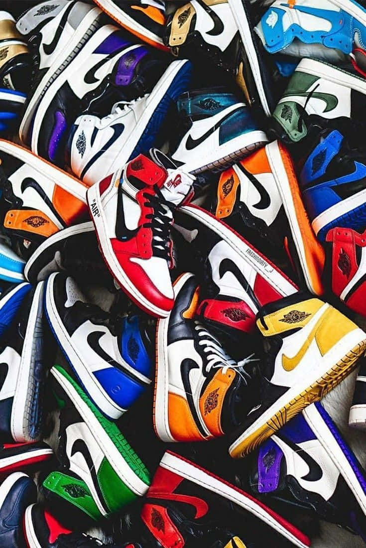Trendy Sneaker on a Vibrant Background