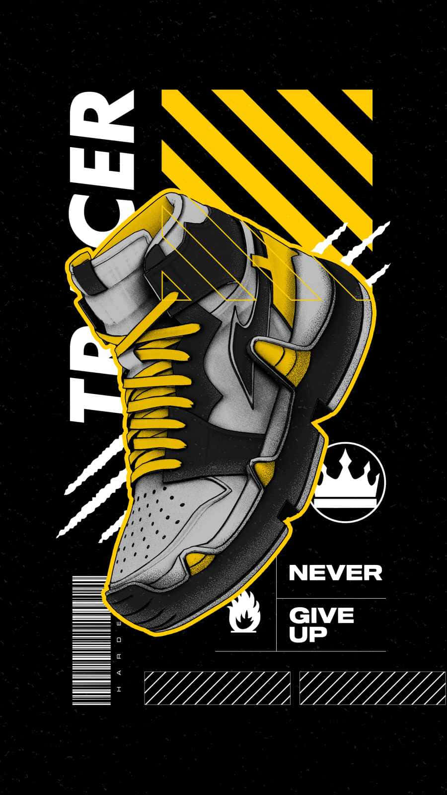 Stylish high-top sneakers on vibrant background
