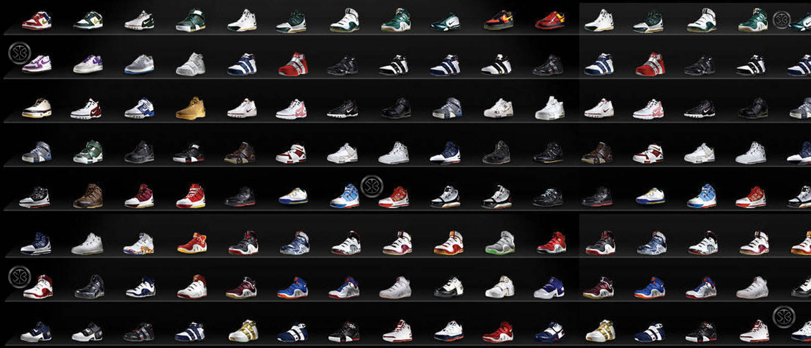 Impressive Sneaker Collection in Display Cabinet Wallpaper