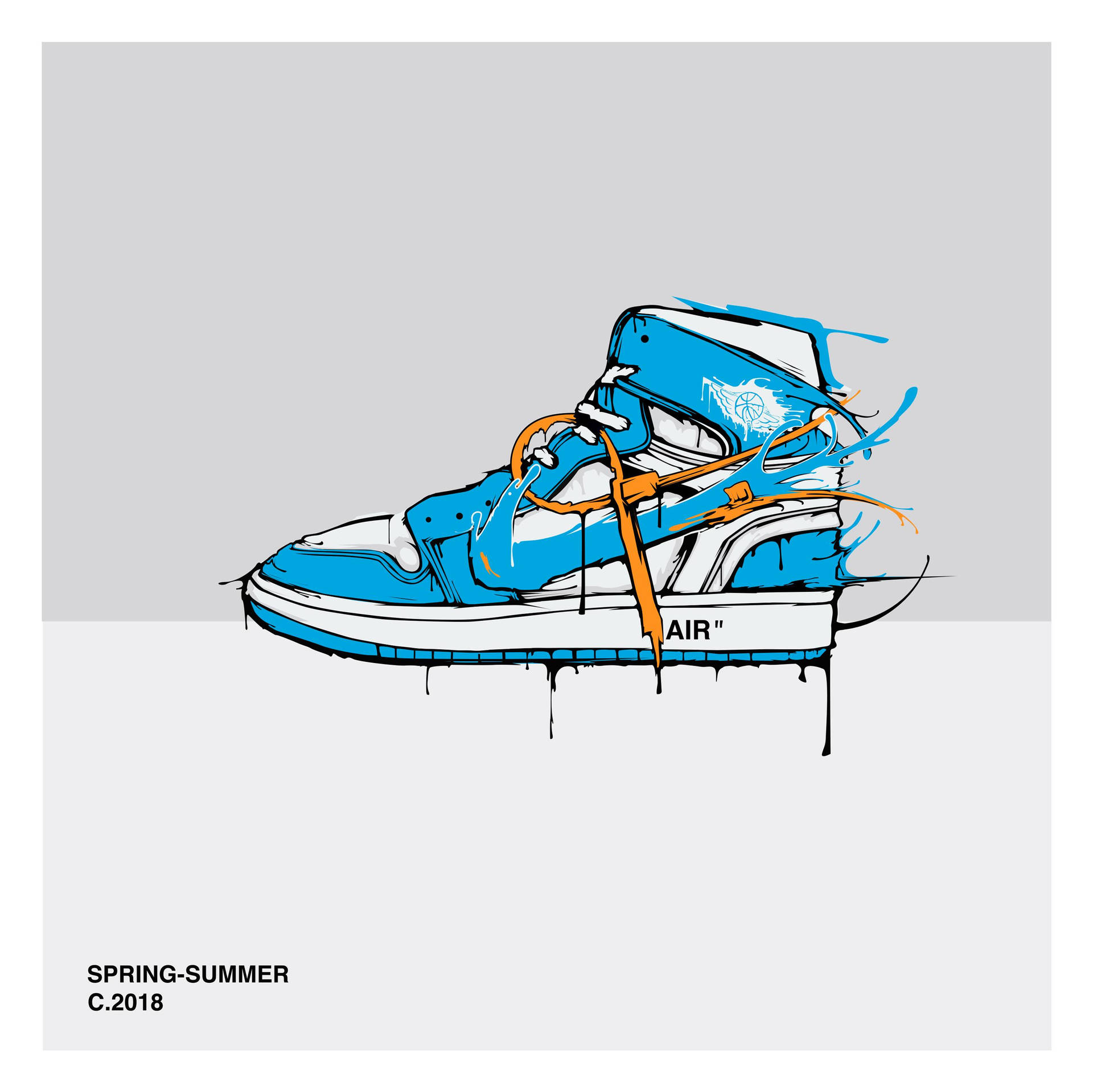 Sneaker Jordan 1 Retro High Blue Wallpaper