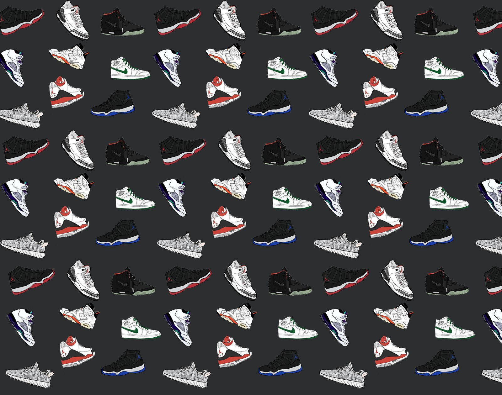 Sneaker Pattern In Variety Wallpaper