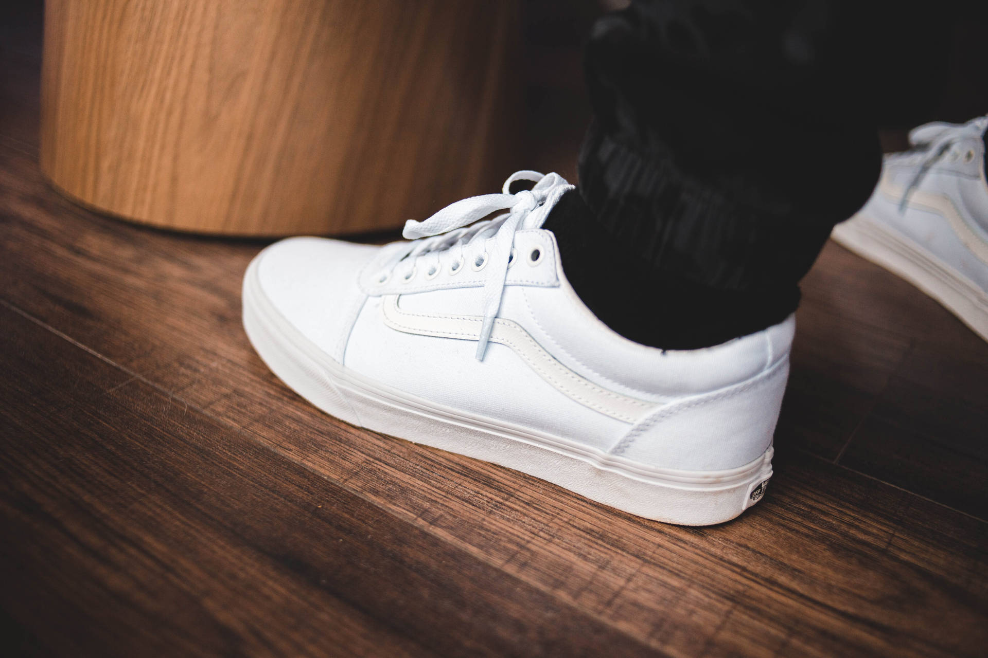 Sneaker Vans Oldskool All-white Sfondo