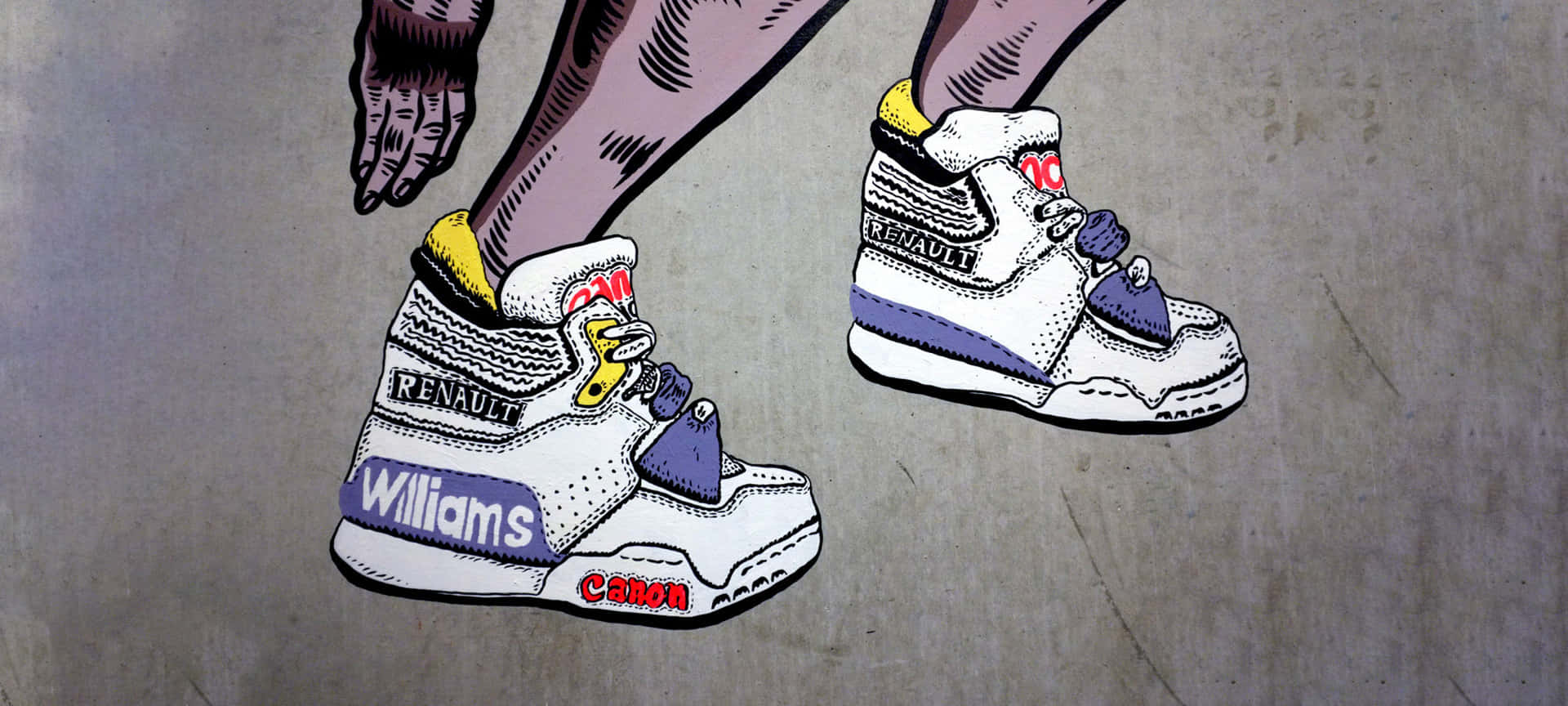 Einecartoon-illustration Einer Person, Die Sneakers Trägt Wallpaper