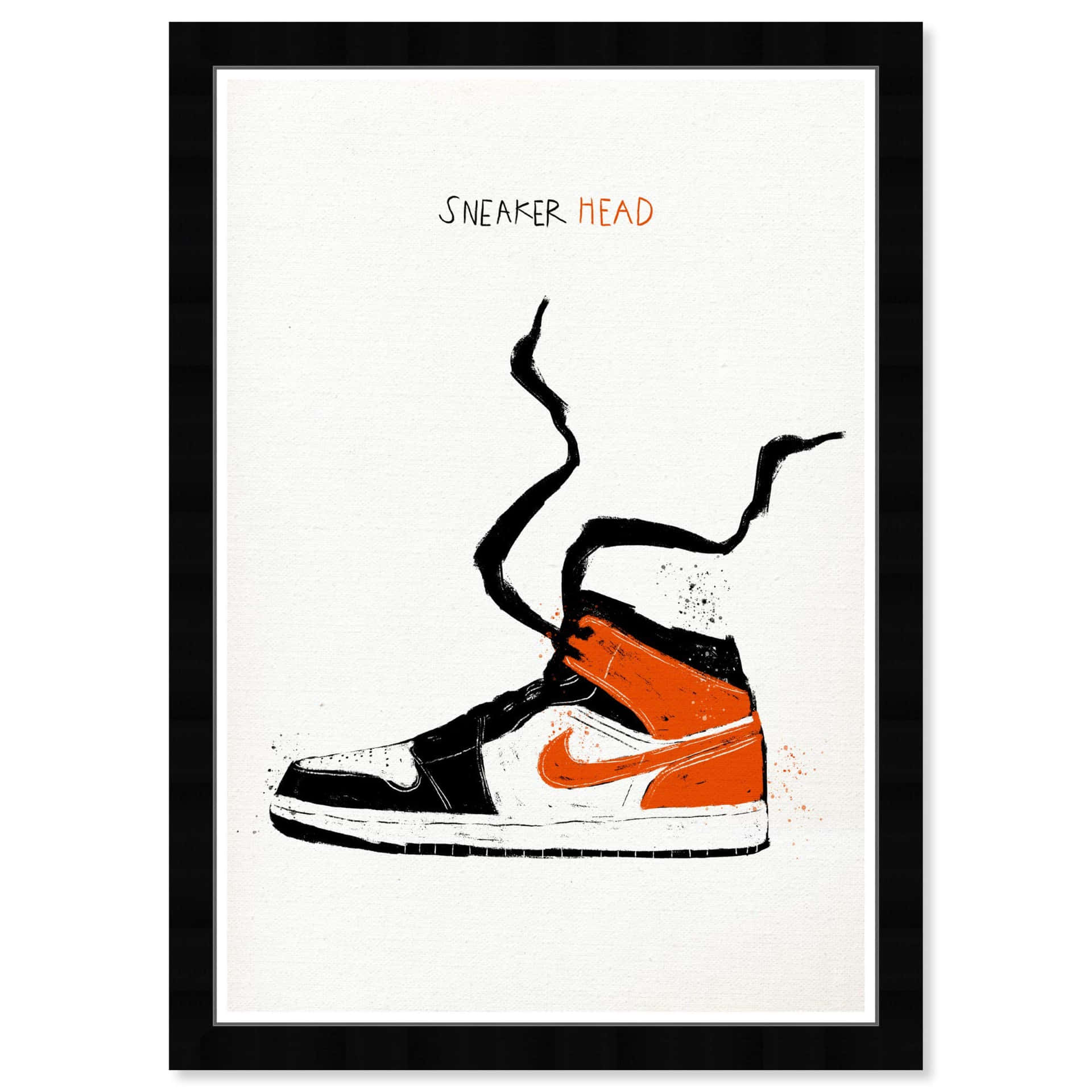 Eninramad Affisch Med En Sneakers På Den Wallpaper