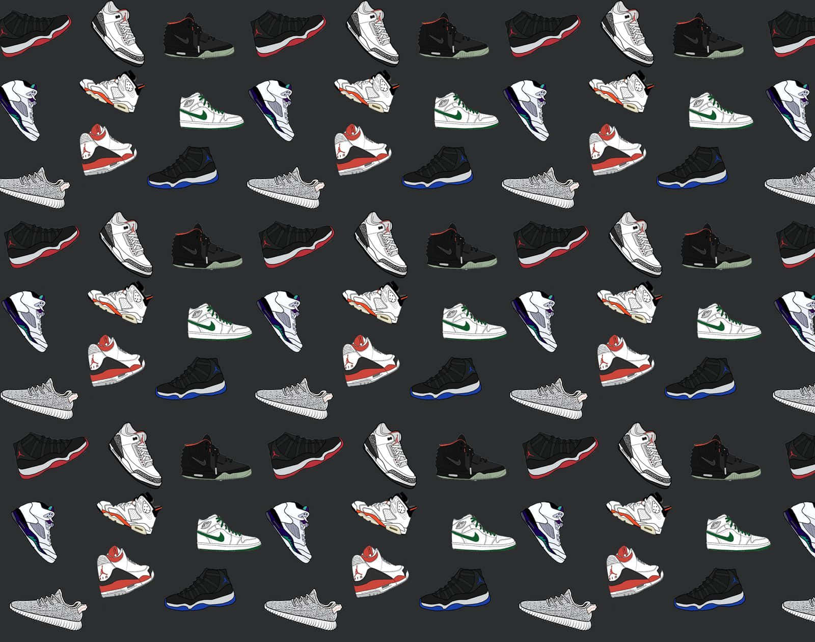 Nike Sneakers Cartoon Wallpaper