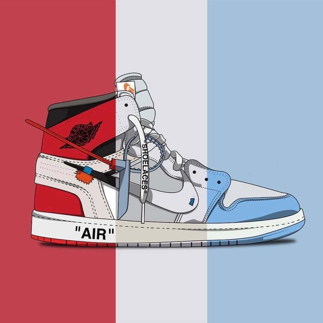 A Pair Of Air Jordan 1's With A Flag On Them Wallpaper