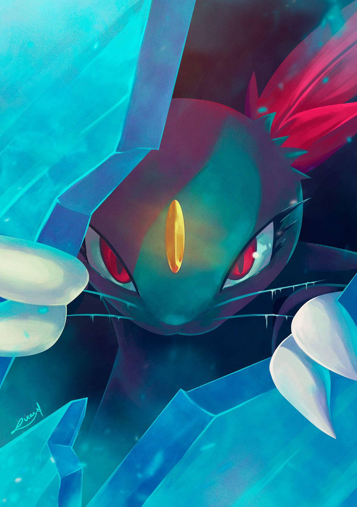 Sneasel Claws Through The Ice Wallpaper