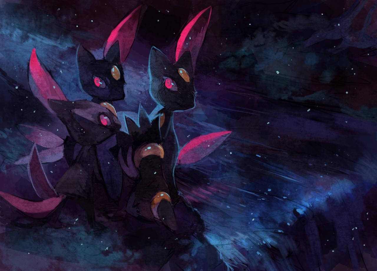 Sneasel Family In The Shadows Wallpaper