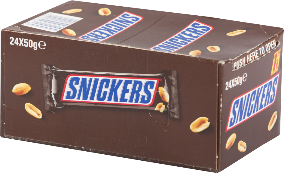 Snickers Chocolate Bar Box24 Pack PNG