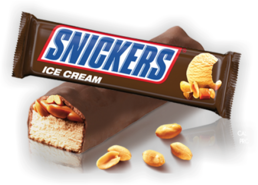 Snickers Ice Cream Bar Product Showcase PNG