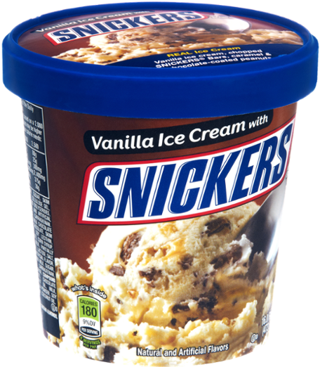 Snickers Vanilla Ice Cream Tub PNG