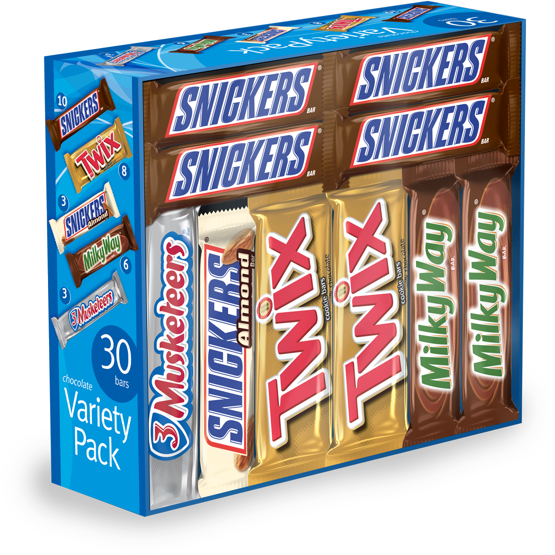 Snickers Variety Pack Chocolate Bars PNG