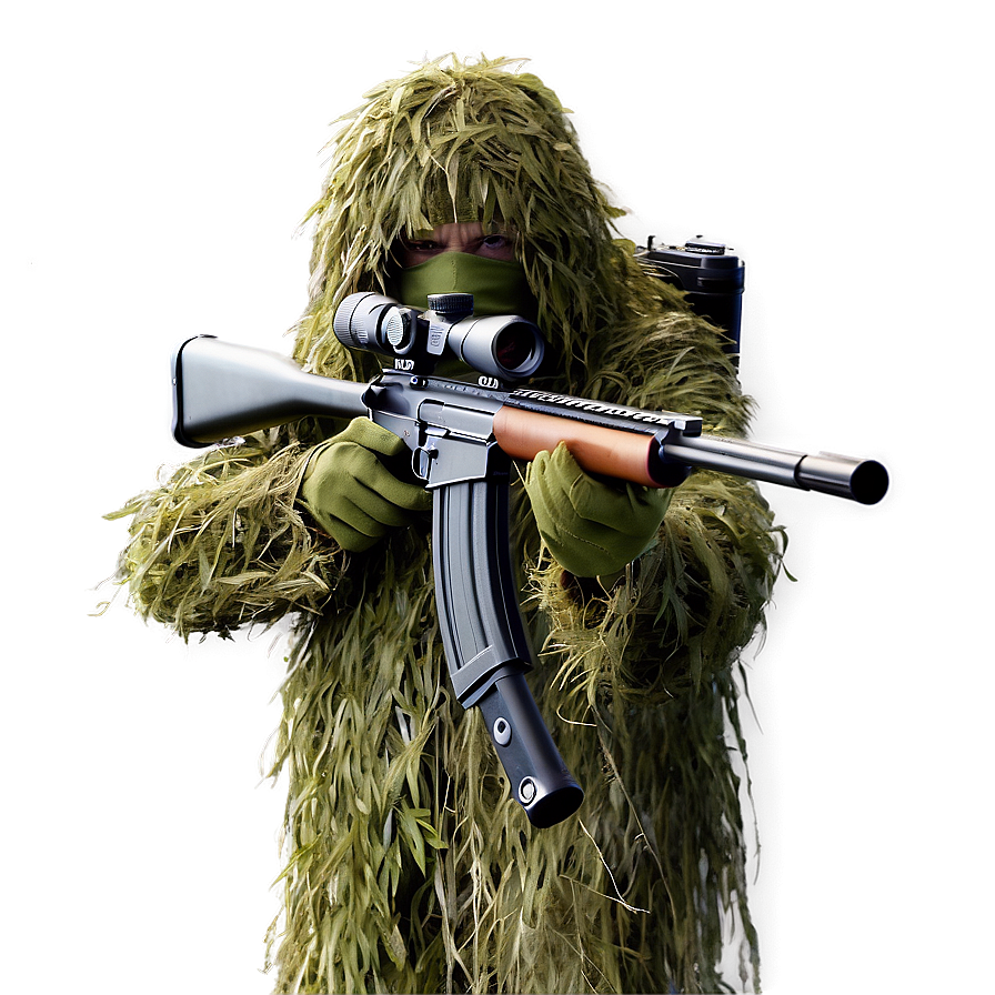 Sniper In Ghillie Suit Png Fem PNG