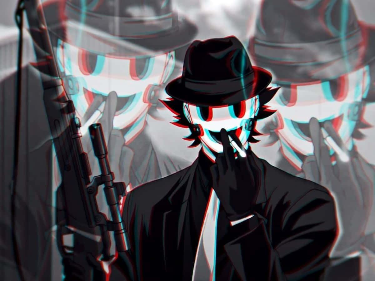 Sniper Mask Anime Character3 D Effect Wallpaper