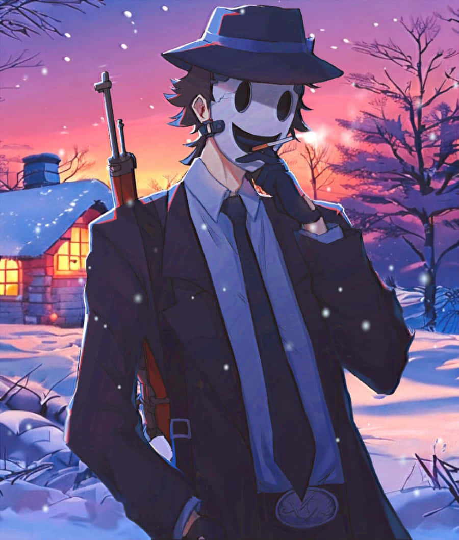 Sniper_ Mask_ Winter_ Backdrop_ Anime_ Character Wallpaper