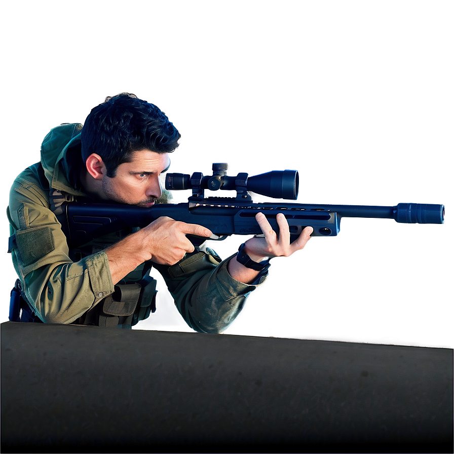 Sniper Rifle In Action Pose Png Evq68 PNG